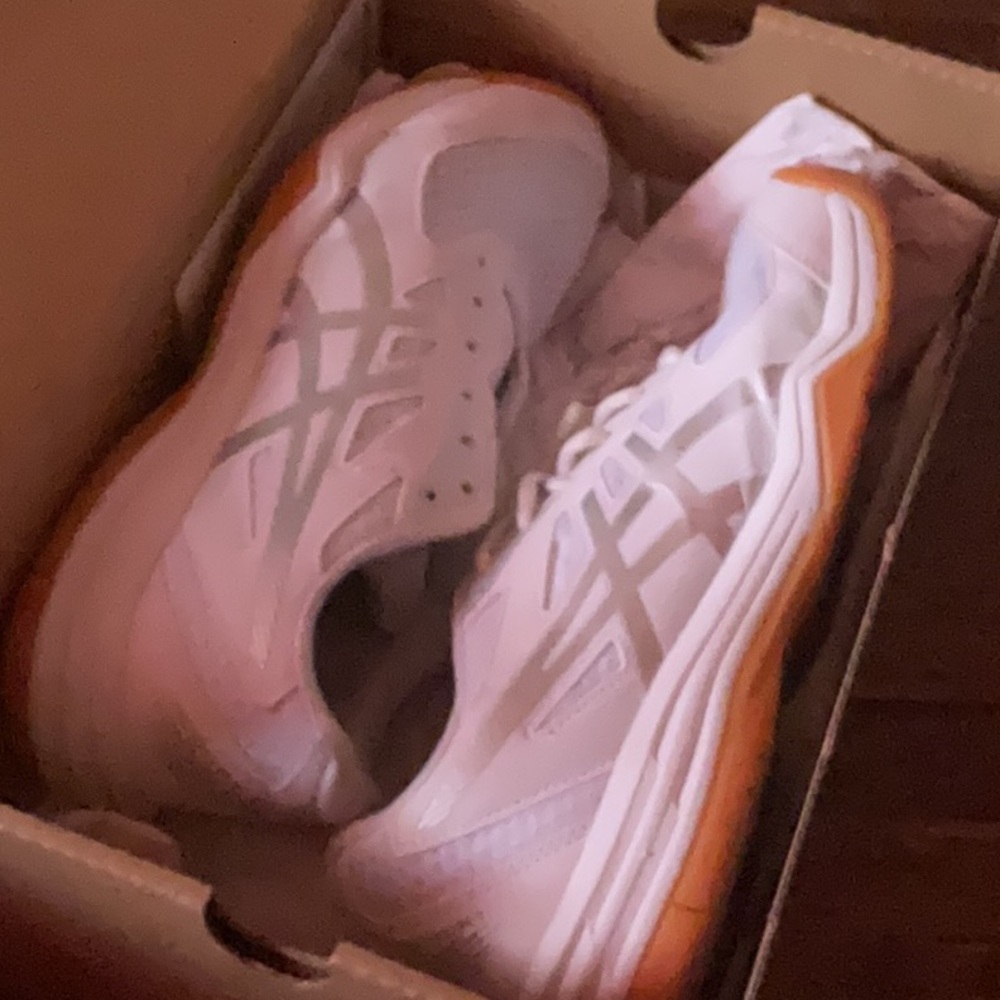 ASICS White and Orange Athletic Shoes